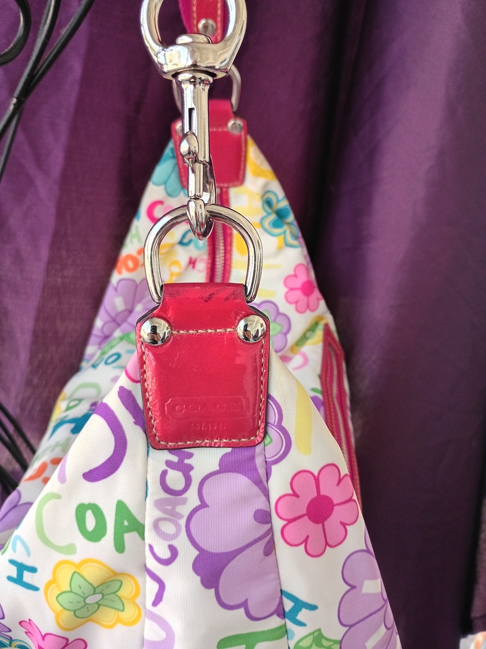 COACH Floral Logo Print Crescent Shoulder Bag in Multicolor - Picture 13 of 13